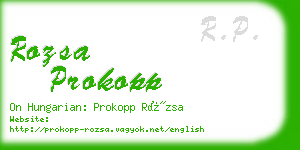 rozsa prokopp business card